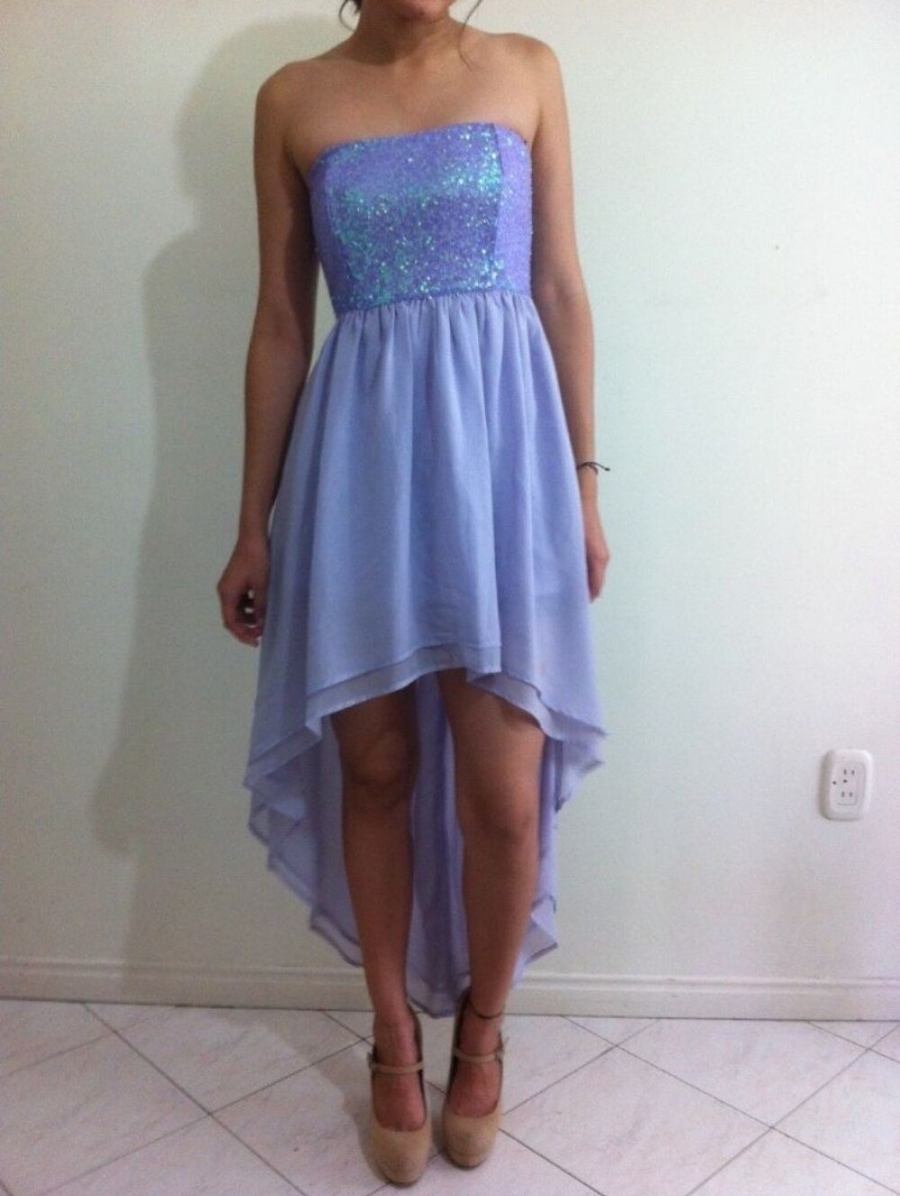 Forever 21 Lavender Lace Overlay Dress